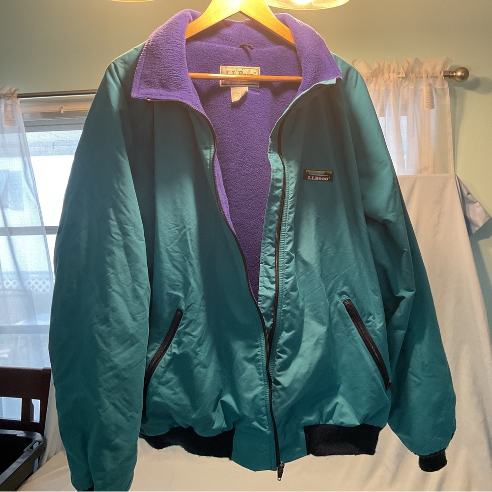 Vintage L.L. Bean Teal and Purple Performance Jacket
